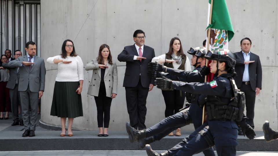 Reyes Rodríguez, presidente del TEPJF, durante una ceremonia conmemorativa de la Independencia de México.