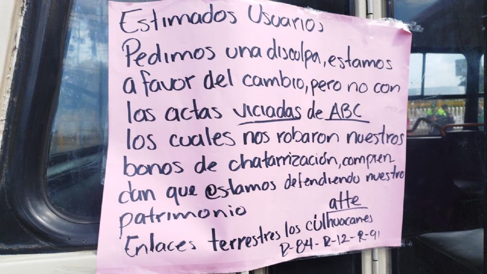 Transportistas comunicaron a sus usuarios las acciones que implementaron por la lucha de sus derechos.