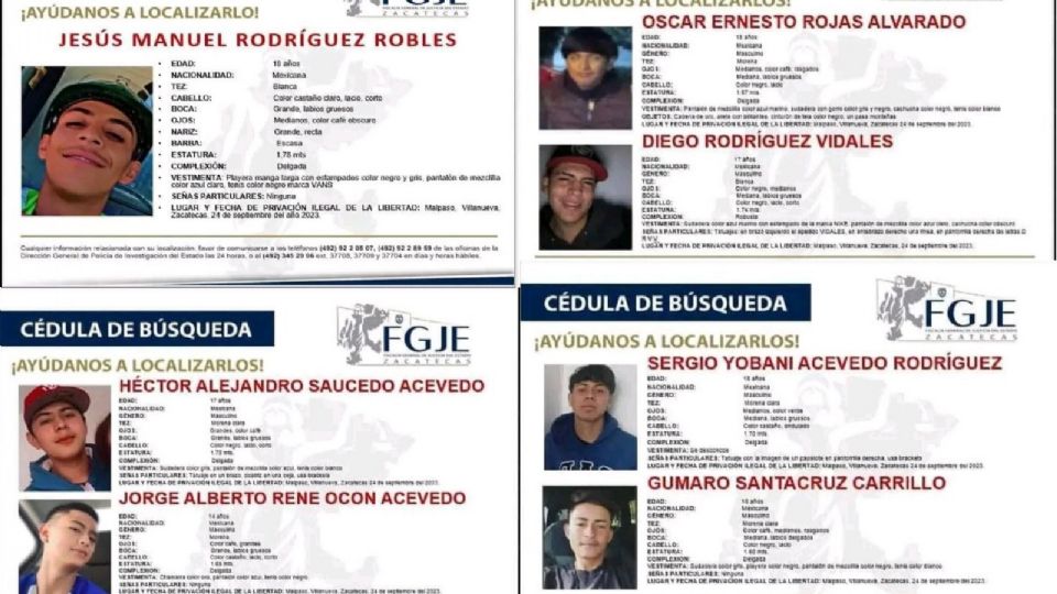 Familiares buscan a estos jóvenes que fueron privados de su libertad.