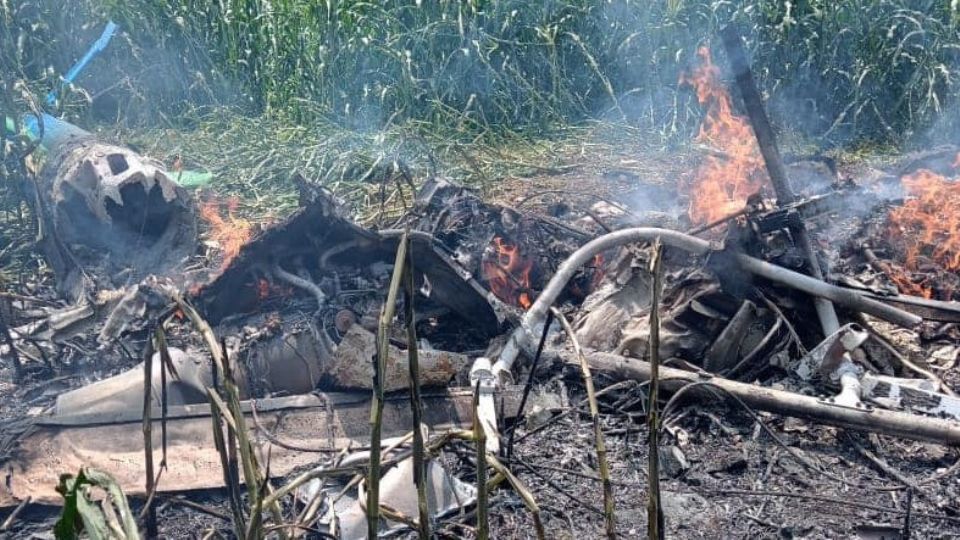 Se desploma aeronave en La Higuera, Tuxpan Jalisco.