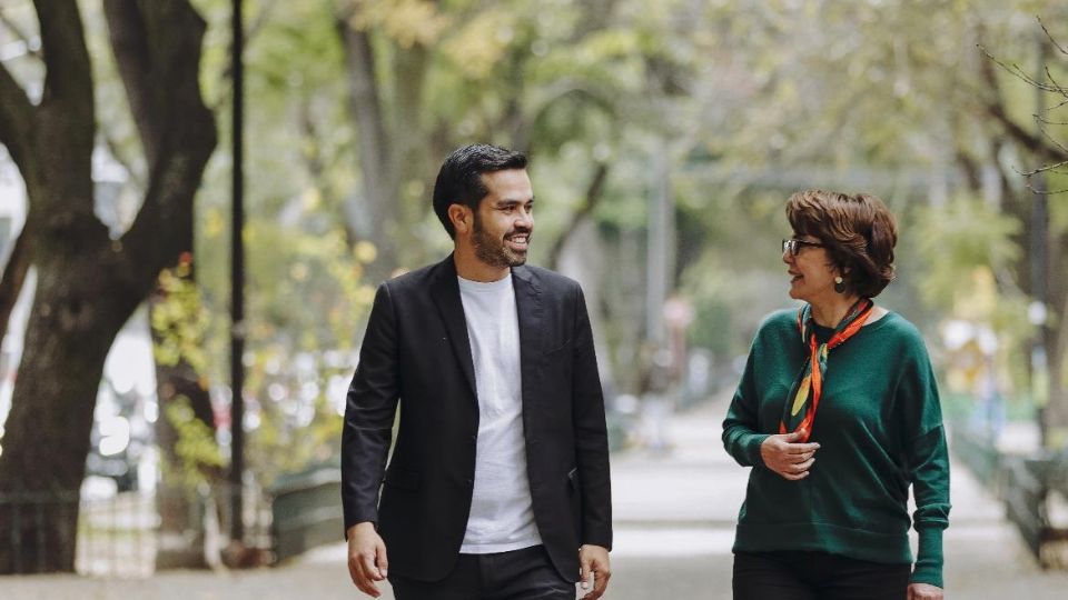 El candidato presidencial de MC, Jorge Álvarez Máynez y la senadora Patricia Mercado.