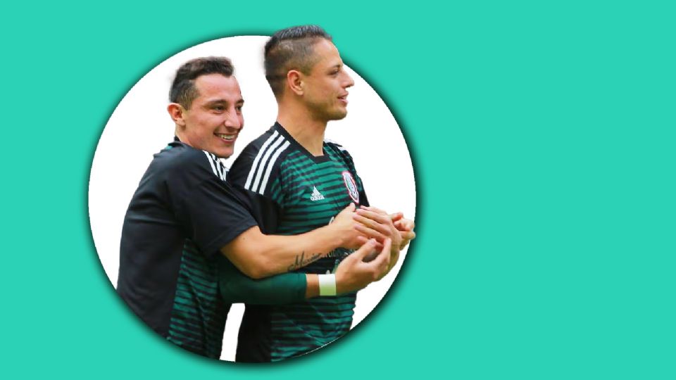 Andrés Guardado y Chicharito Hernández en selección mexicana.