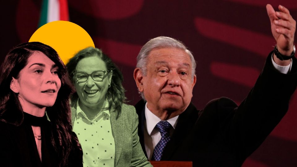 AMLO, Rocío Nahle y Elizabeth García Vilchis.