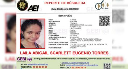 Buscan a Abigail Scarlett Torres, menor desaparecida en Ciénega de Flores