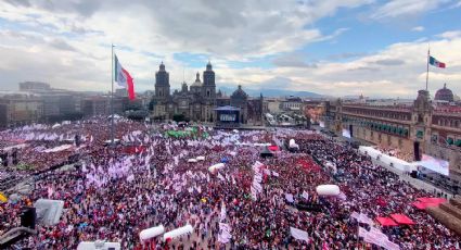 Comienza el retiro de asistentes al evento oficial en el Zócalo capitalino