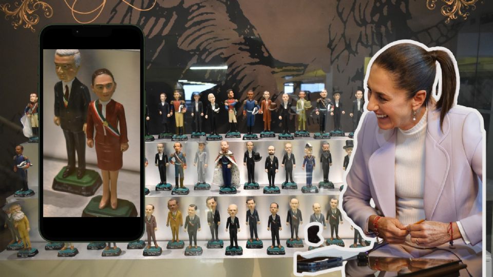 La figura de Claudia Sheinbaum ostenta el número 70 de la colección del Taller Núñez Panduro.