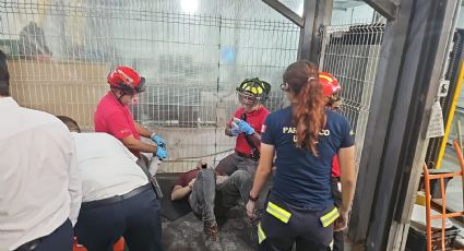 Trabajador resulta herido tras desplomarse un elevador en Monterrey