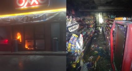 Policías de Escobedo salvan a empleada de morir calcinada en tienda de conveniencia