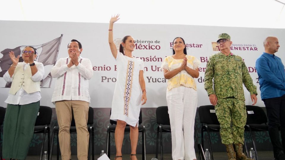 La presidenta Claudia Sheinbaum, de gira por Yucatán.