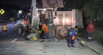 Monterrey realiza trabajos de recarpeteo en la Carretera Nacional