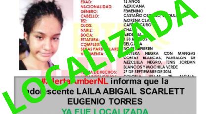 Laila Abigail fue encontrada sana y salva en Pesquería, ya está con su familia