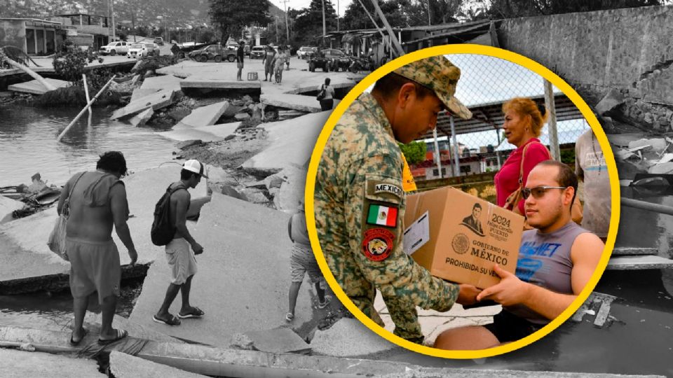 Damnificados por el paso del huracán 'John' en Acapulco.