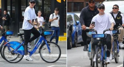 Peso Pluma pasea en bicicleta por calles de Nueva York