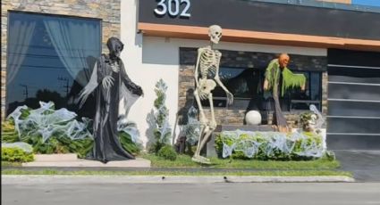 Lujosa casa de Monterrey se vuelve viral por su excéntrica decoración de Halloween