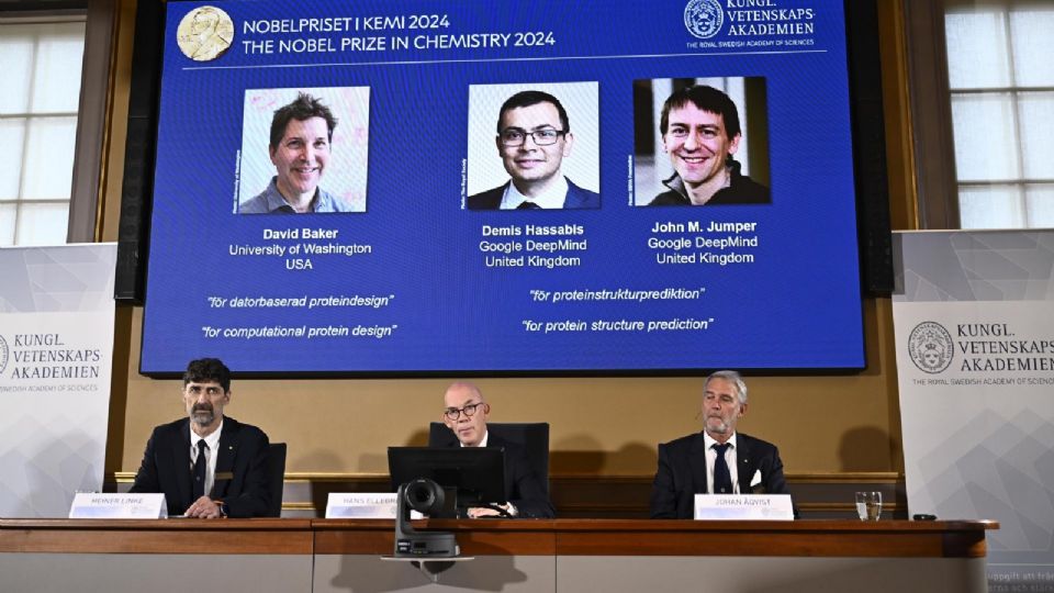 El Premio Nobel de Química 2024 fue para lo científicos David Bake, Demis Hassabis y John M. Jumper.