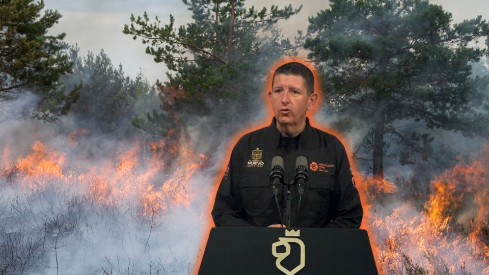 Incendio forestal en Nuevo León.