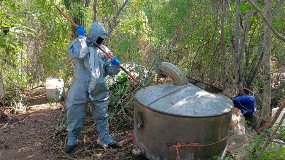 Laboratorio asegurado por la Sedena.