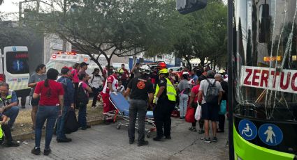 Choque de camiones urbanos deja 31 heridos en Guadalupe