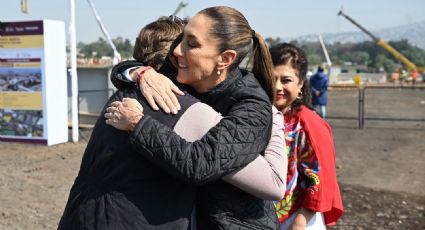 Claudia Sheinbaum y Delfina Gómez supervisan construcción de trolebús elevado de Santa Martha a Chalco