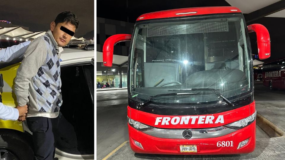 Arrestan a hombre tras robar autobús de pasajeros en Monterrey