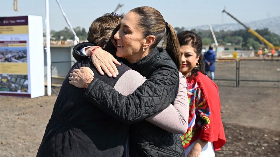 Claudia Sheinbaum supervisó el avance de obra del Trolebús Chalco-Santa Martha