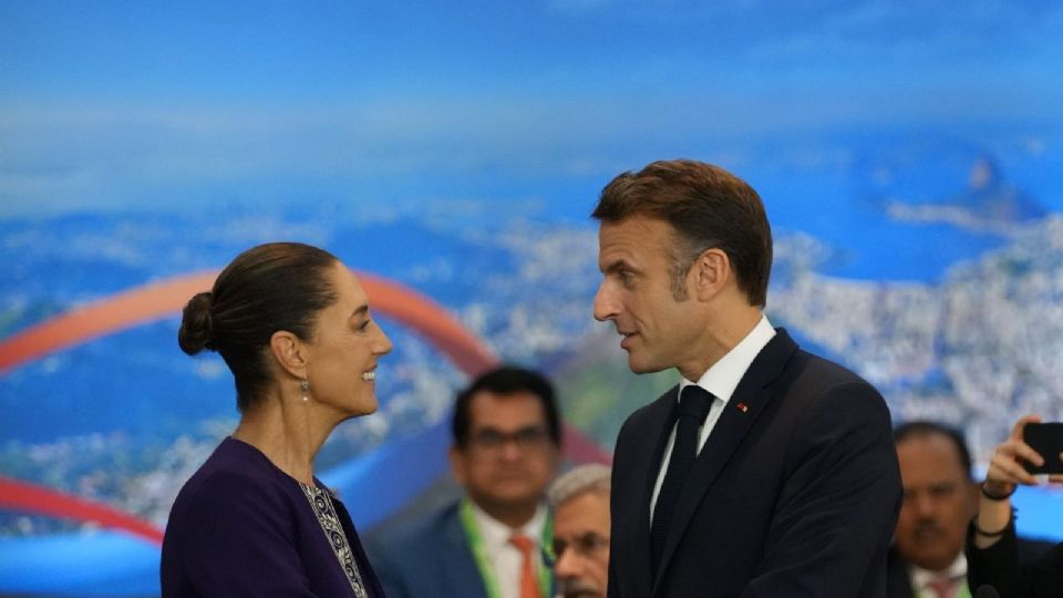 Claudia Sheinbaum, presidenta de México se reunió con el mandatario de Francia, Emmanuel Macron.