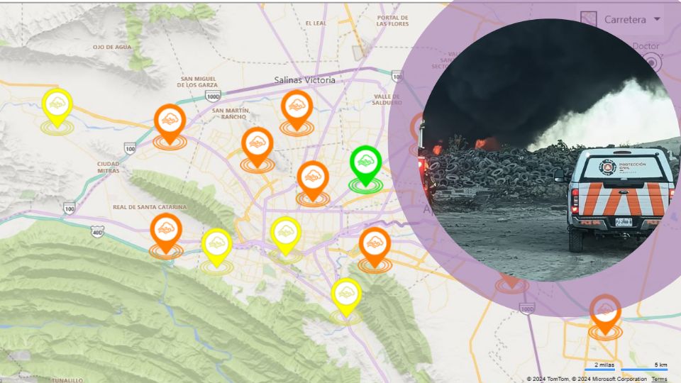 El reporte de contaminación del aire es con corte a las 12:00 horas de este lunes 25 de noviembre, unas tres horas después del reporte del incendio.