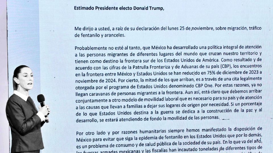 Claudia Sheinbaum da respuesta a la amenaza de aranceles de Donald Trump.