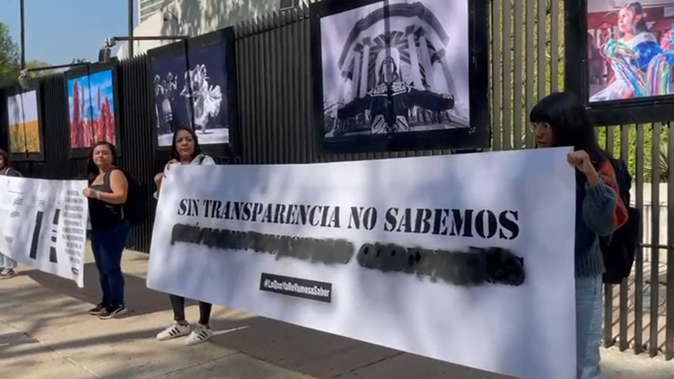 Las organizaciones protestaron afuera del Senado.