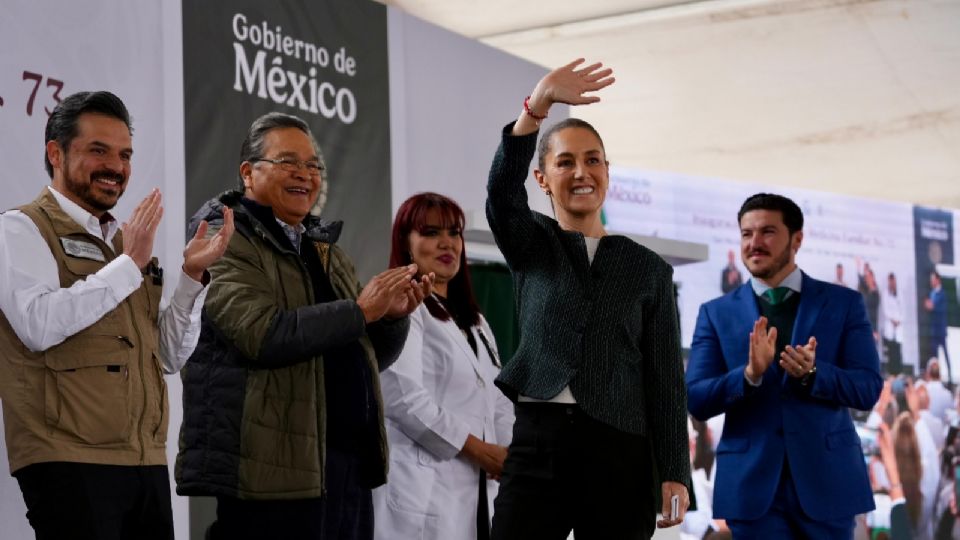 Claudia Sheinbaum en su gira por Nuevo León.