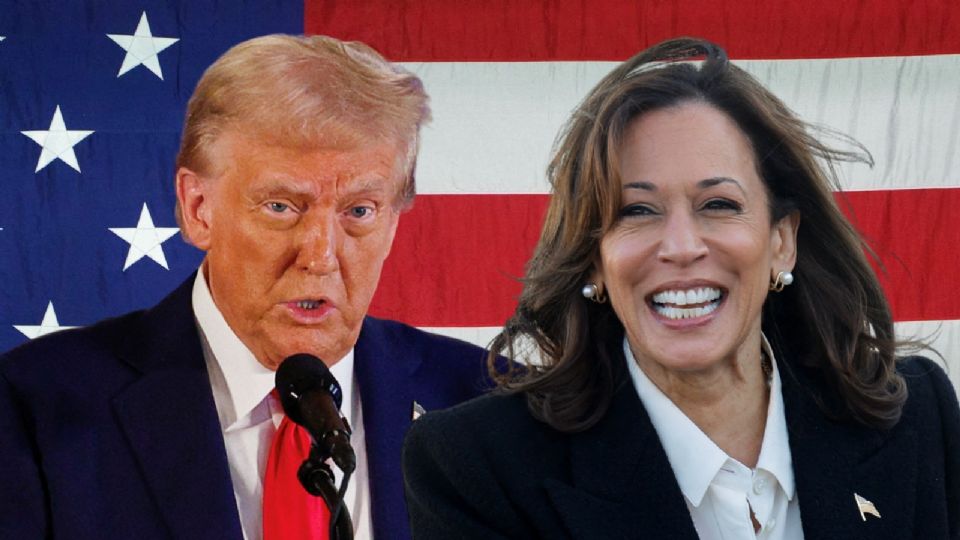 Donald Trump y Kamala Harris, candidatos a la presidencia de EU.