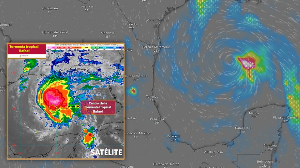 La tormenta tropical 'Rafael' ocasionará lluvias fuertes en tres entidades del país.