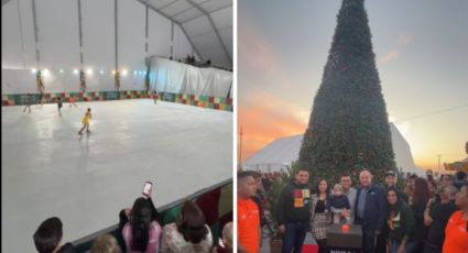 Recibe la navidad con pista de hielo y el encendido del pino Juárez, Nuevo León