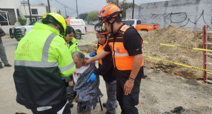 Adulto mayor resulta lesionado tras caer en una zanja en Guadalupe