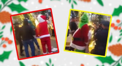 VIDEO: El Grinch y Santa Claus se agarran a golpes y terminan detenidos