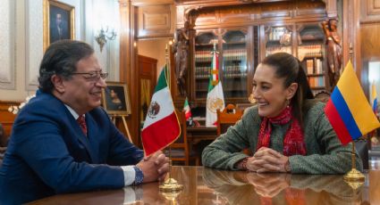 Recibe Sheinbaum a Petro en Palacio Nacional