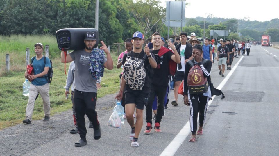 Migrantes en su paso por Chiapas.