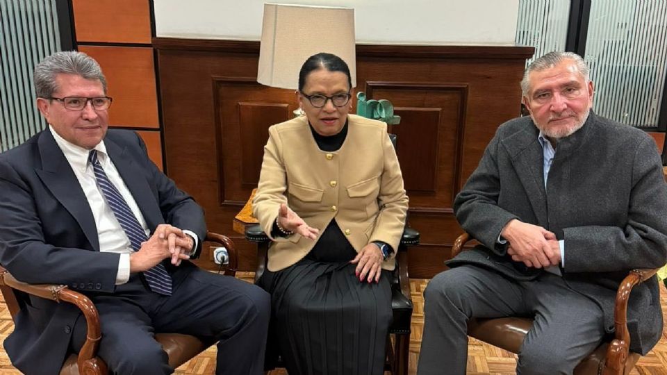 Ricardo Monreal, Rosa Ícela Rodríguez y Adán Augusto López.