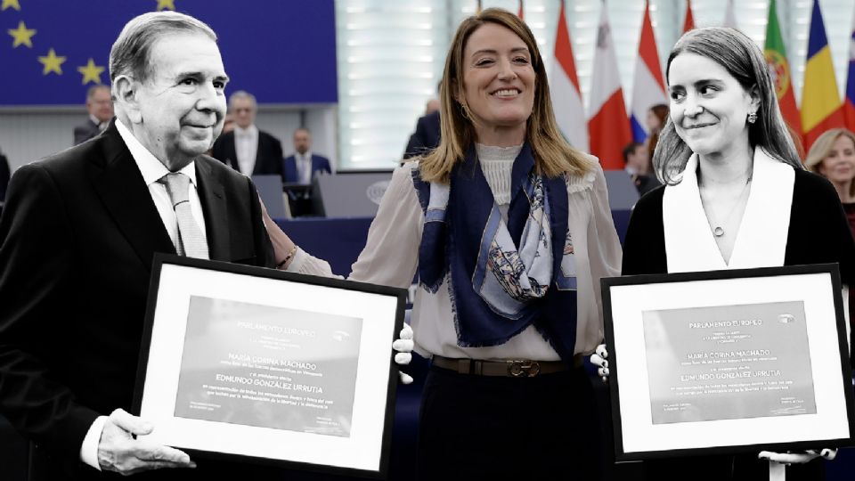 Edmundo González y María Corina Machado reciben premio de la Unión Europea por derechos humanos.