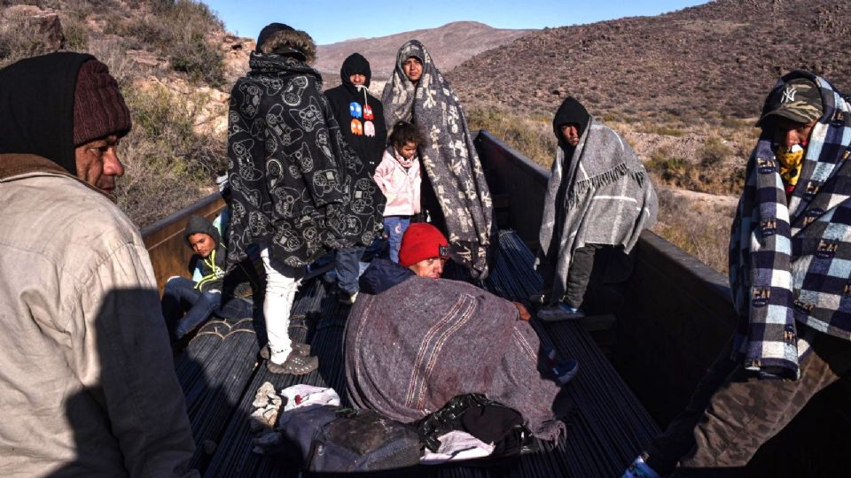 Un grupo de migrantes en su paso por México.