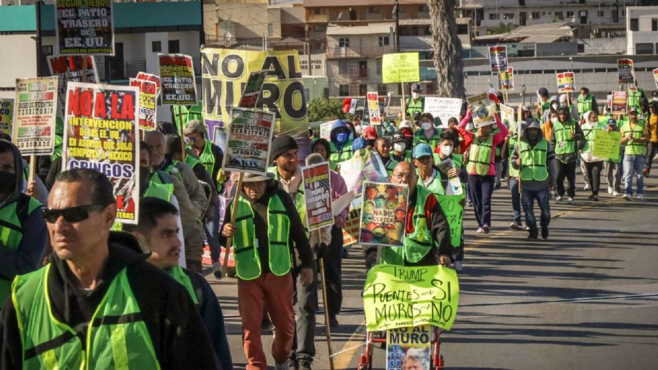 Protesta de migrantes.