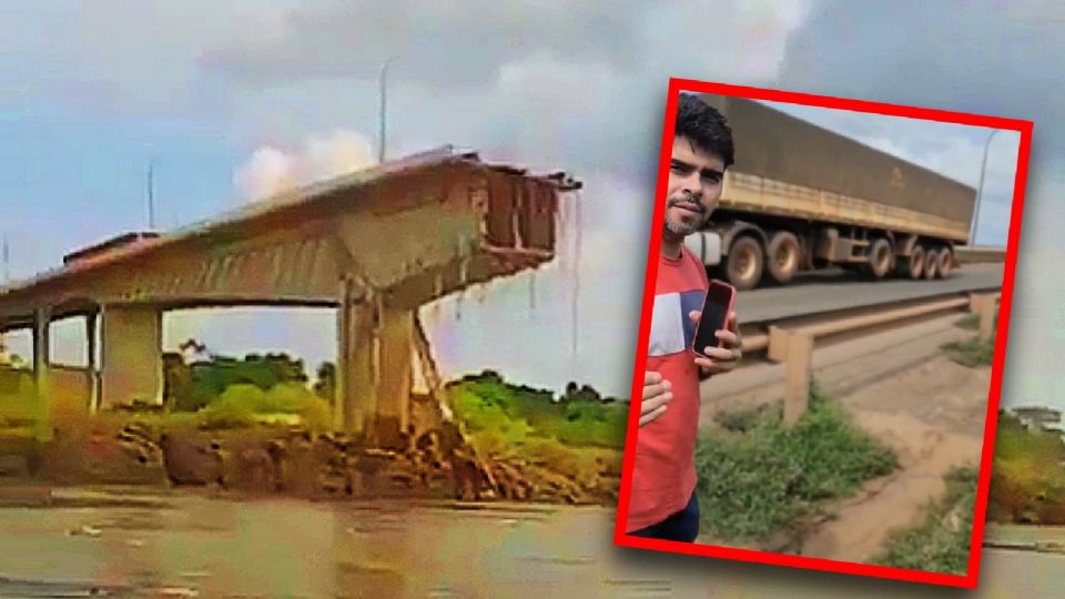 Captan colapso de puente en Brasil.