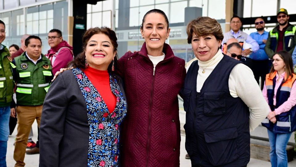 Clara Brugada, Claudia Sheinbaum y Delfina Gómez.