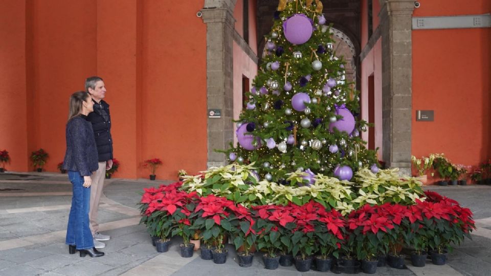 La fotografía compartida por la mandataria fue tomada en pasillos de Palacio Nacional.