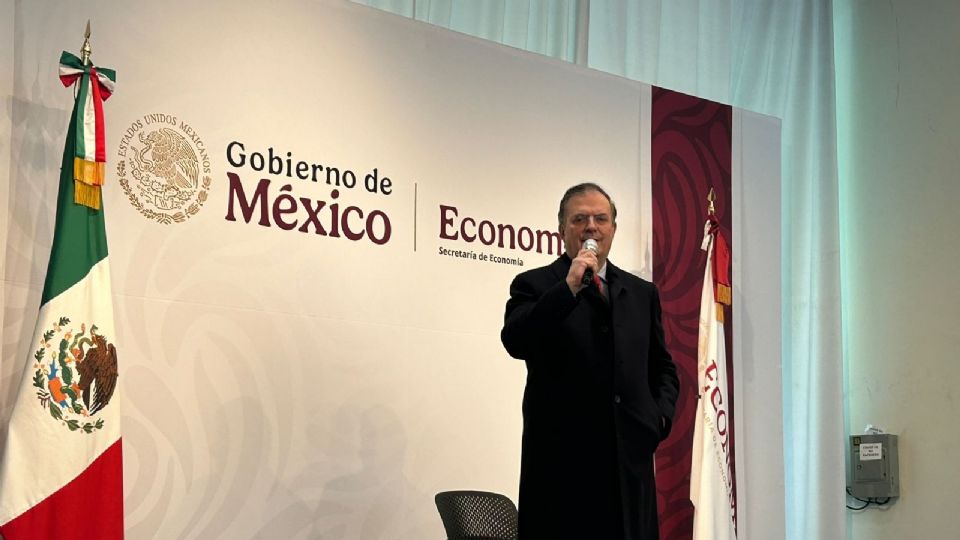 Marcelo Ebrard, secretario de Economía en rueda de prensa.