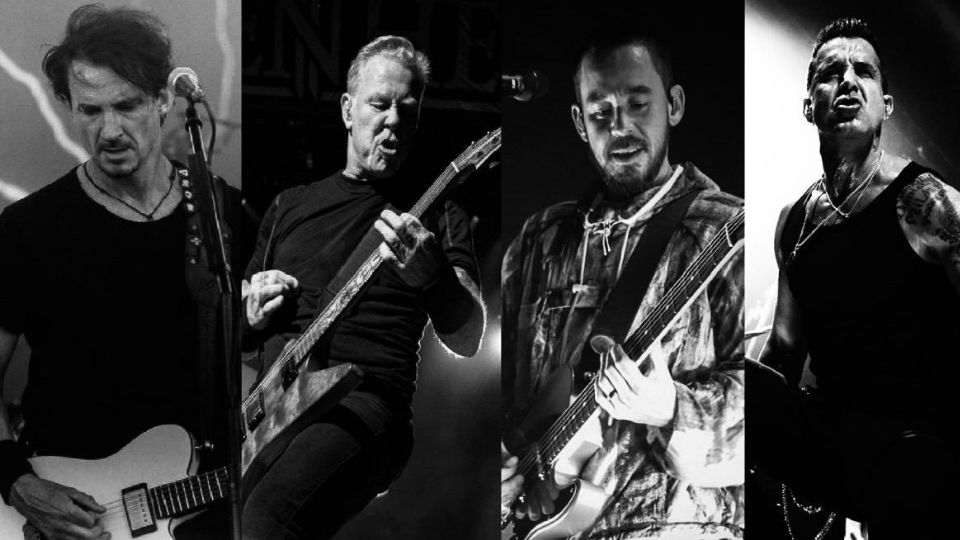 Joe Duplantier (Gojira), James Hetfield (Metallica), Mike Shinoda (Linkin Park) y Scott Stapp (Creed), voces de las bandas protagonistas del año.