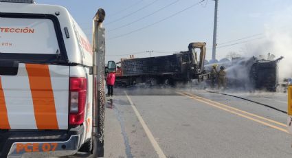 Choque entre tráiler y pipa provoca cierre de carretera a Colombia