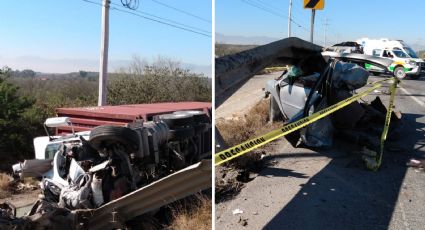 Choque entre tractocamión y auto deja a un hombre muerto sobre Carretera Miguel Alemán