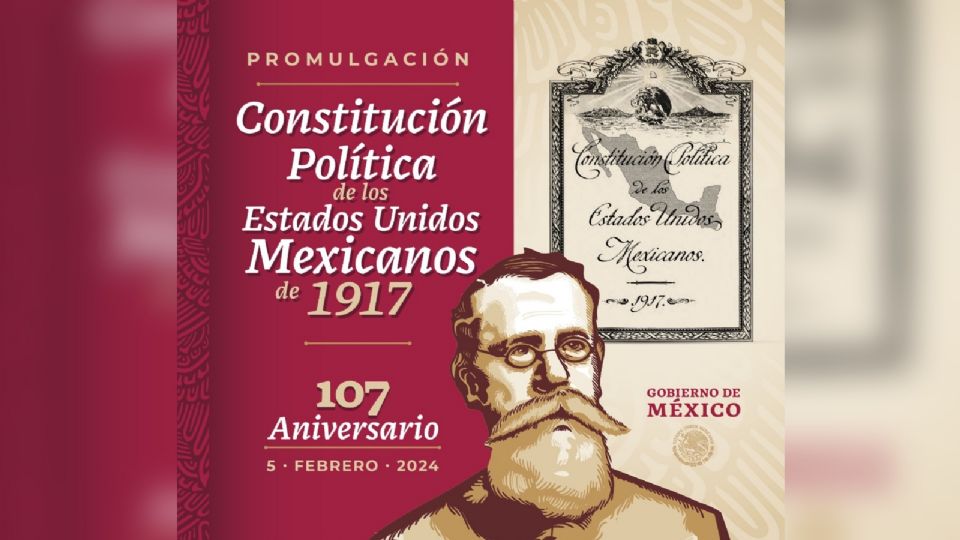 Se celebra el 107 aniversario de la Constitución Mexicana.