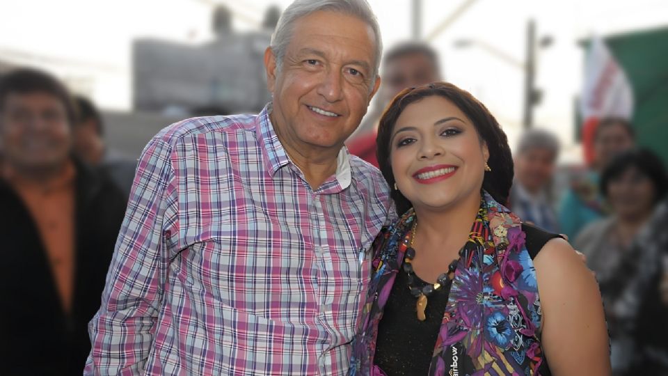 Clara Brugada con el presidente López Obrador.